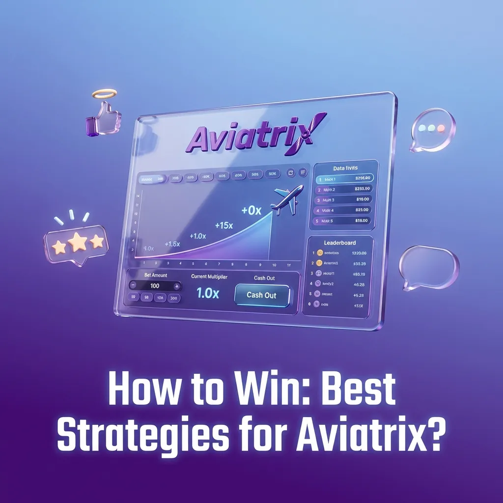 Illustrated Aviatrix game screen with tips on low stakes, small multipliers, and demo testing for safer play