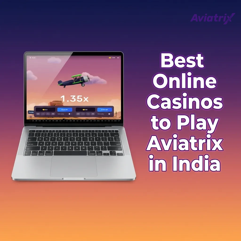 Comparison graphic of top Indian online casinos offering Aviatrix, showing logos, bonuses, INR and UPI support