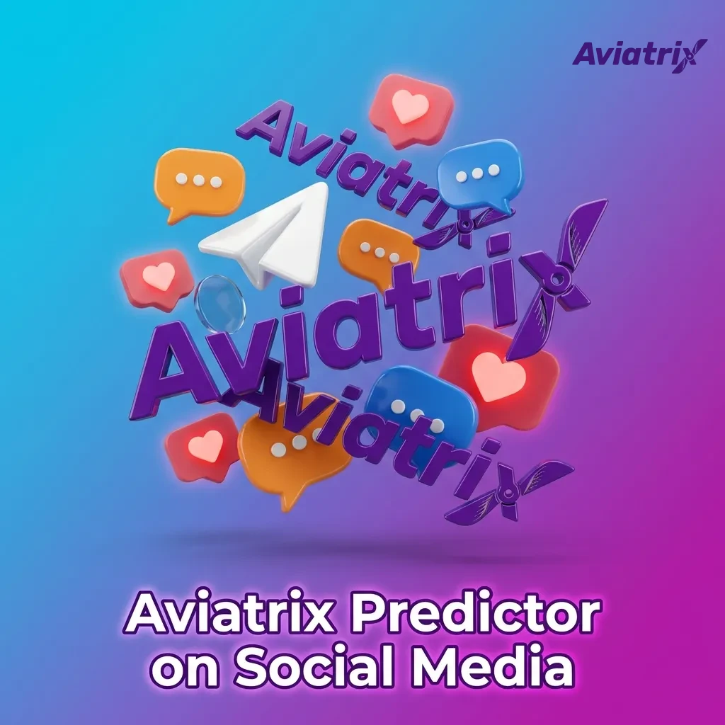Illustration of social media icons with warning signs about fake Aviatrix Predictor scams and risky gambling signal offers