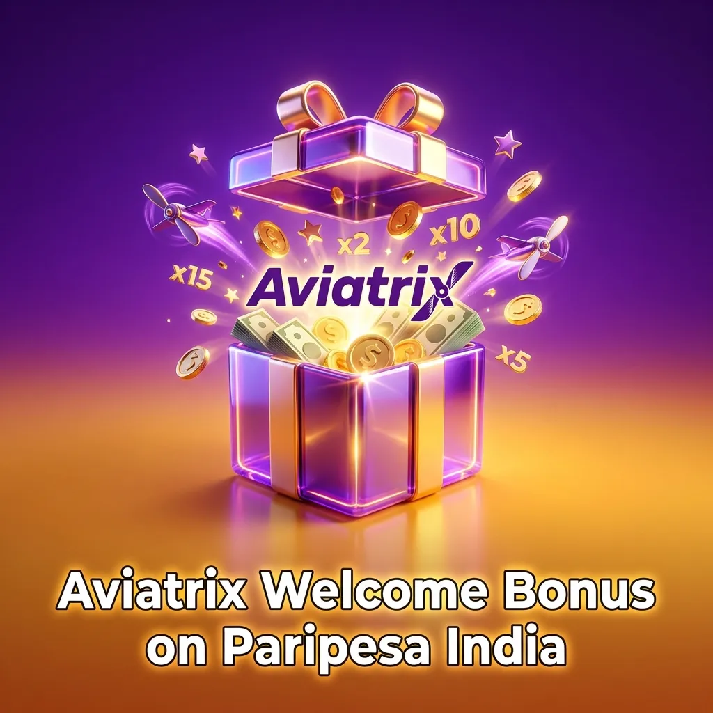 Promo banner: “Aviatrix Welcome Bonus on Paripesa India – up to ₹145000 + 150 free spins” with casino app and step icons