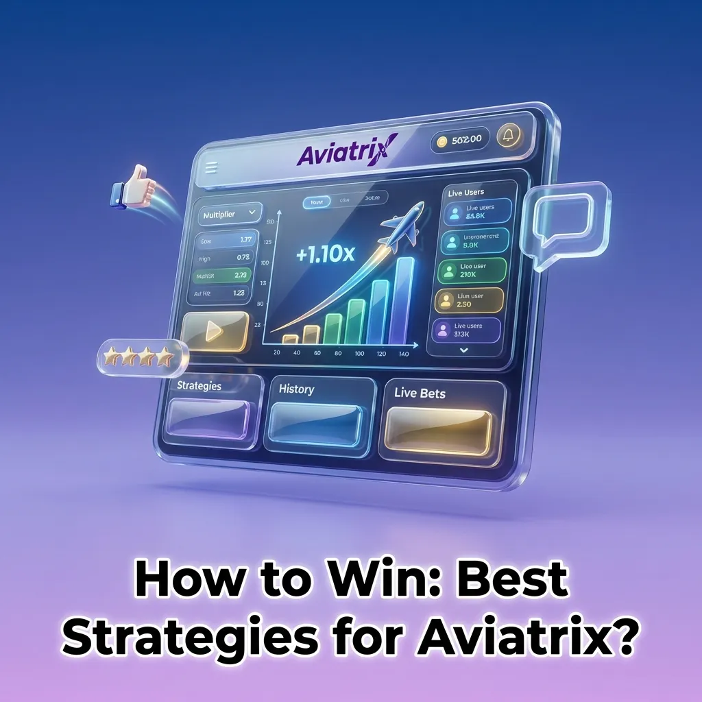 Illustrated Aviatrix game screen with rising multiplier and overlay text of bankroll and cash-out strategies