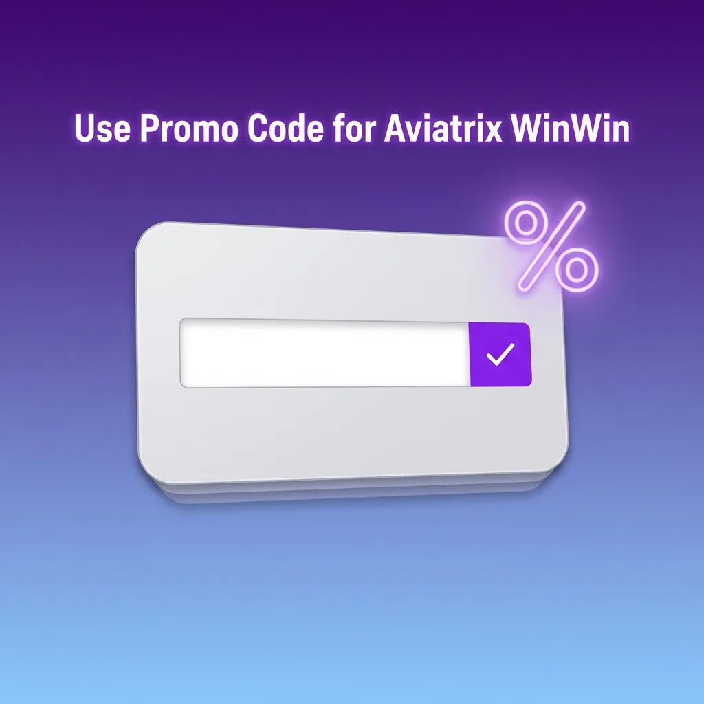 Promo banner instructing players to enter promo code “AVIATRIXWIN” at registration and confirm it in cashier for bonus offers